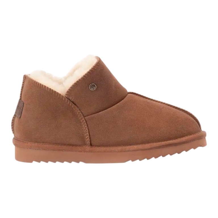 Warmbat Slippers Willow Suede with Merino Sheepskin cognac brown Women